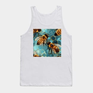 Honeycomb and Bee Pattern 11 Tank Top